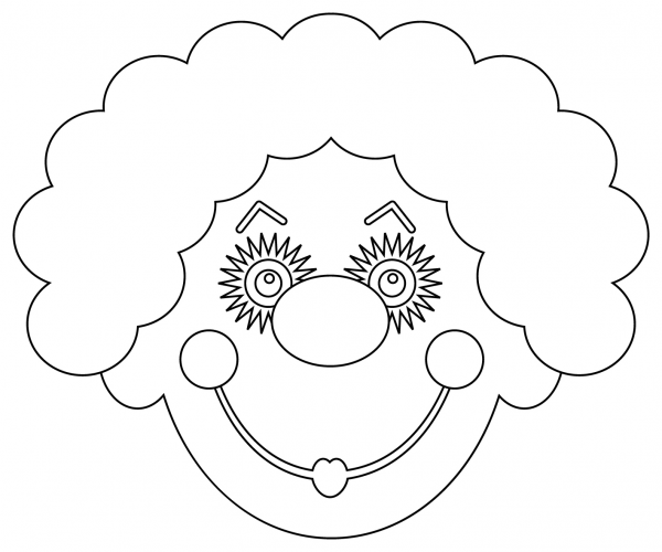 Clown Wig coloring page image