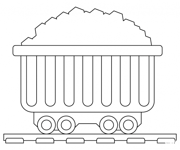 Coal Train coloring page image
