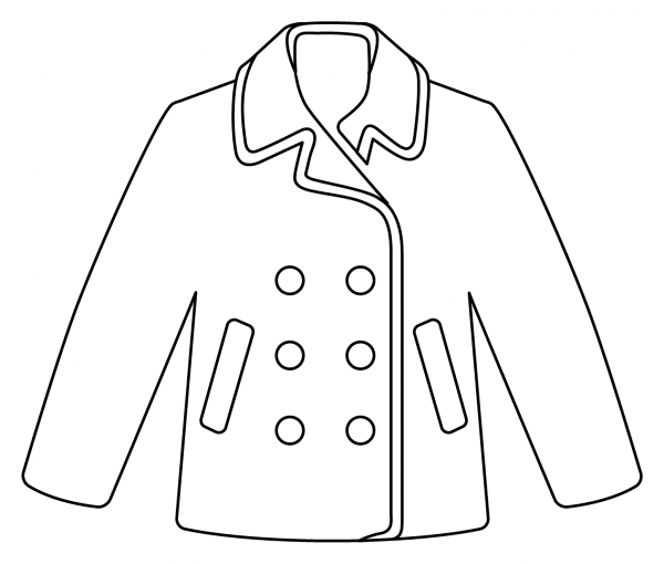 Coat Emoji coloring page image