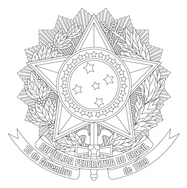 Coat of Arms of Brazil coloring page image