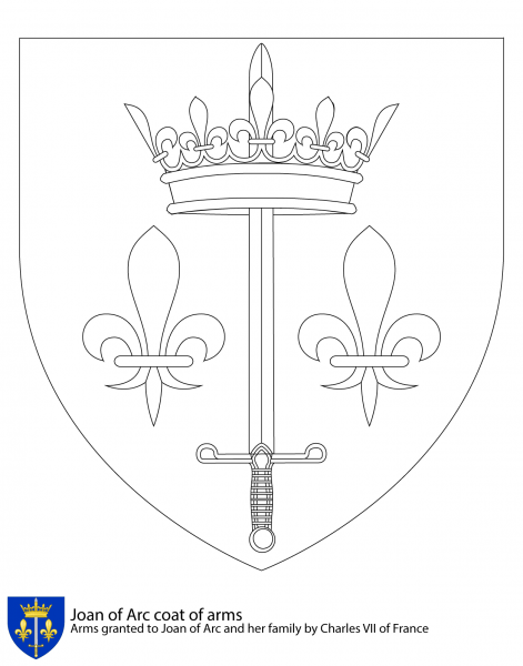Coat of Arms of Joan of Arc coloring page image