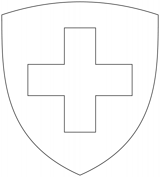 Coat of Arms of Switzerland (Pantone) coloring page image