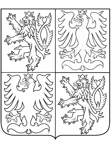 Coat of Arms of the Czech Republic coloring page image