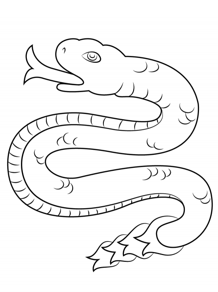 Coatl Snake from Aztec Calendar coloring page image