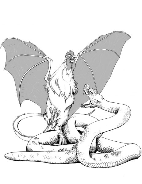 Cockatrice coloring page image
