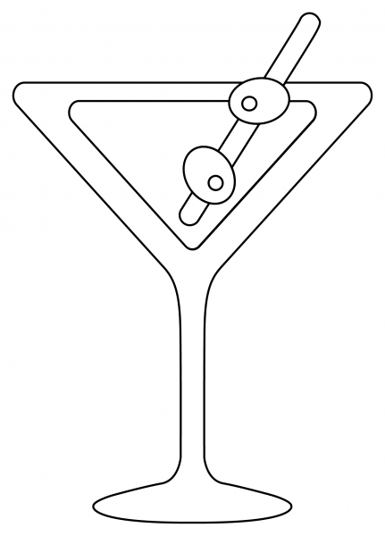 Cocktail coloring page image