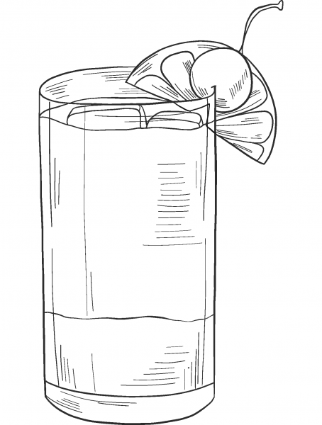 Cocktail coloring page image