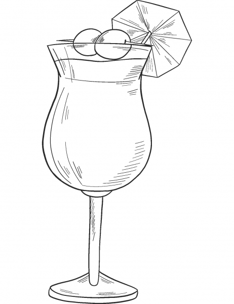 Cocktail coloring page image