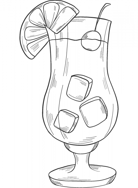 Cocktail coloring page image