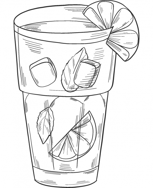 Cocktail coloring page image