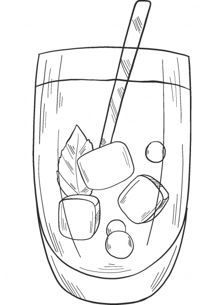 Cocktail coloring page image