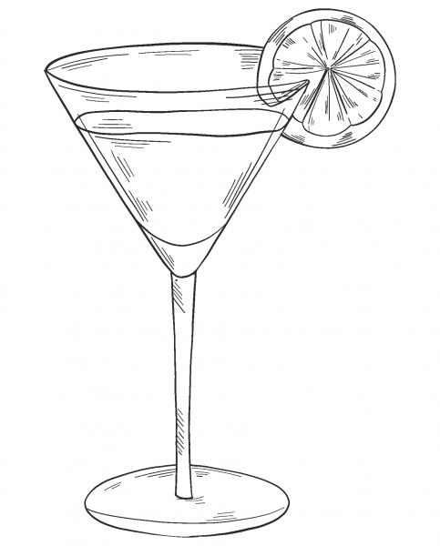 Cocktail coloring page image