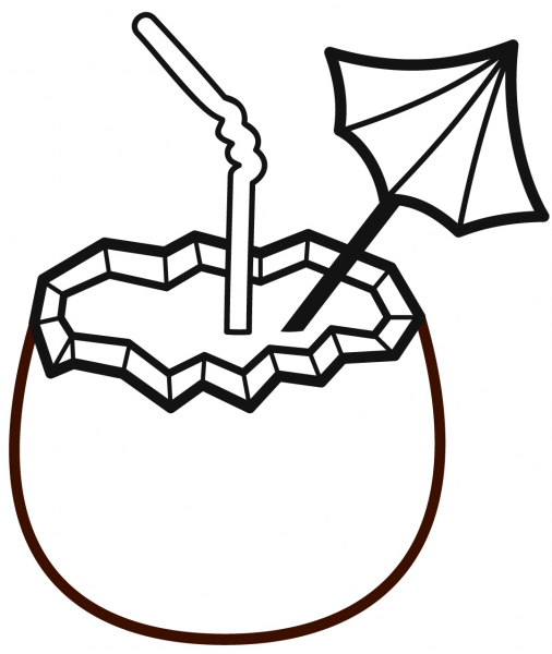 Cocktail coloring page image