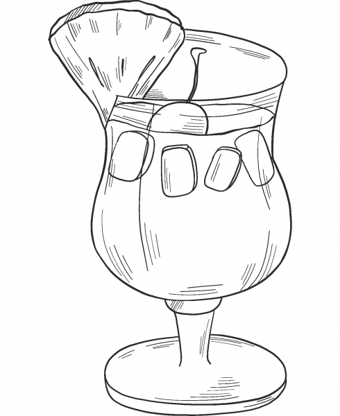 Cocktail coloring page image
