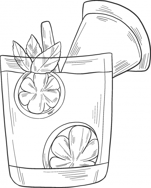 Cocktail coloring page image