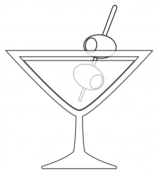 Cocktail Glass coloring page image