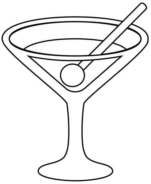 Cocktail Glass Emoji coloring page image