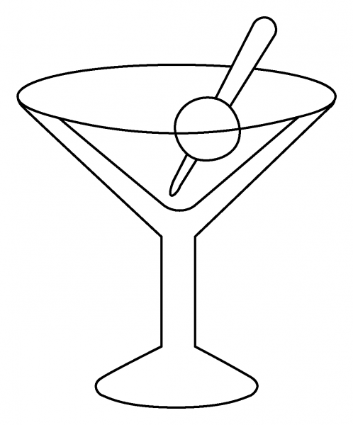 Cocktail Glass Emoji coloring page image