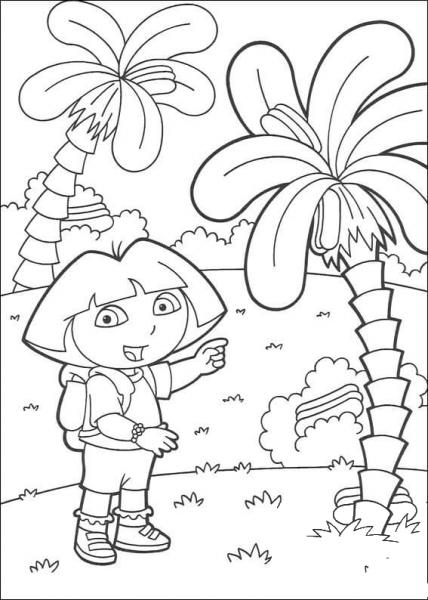 Coconut Tree  coloring page image
