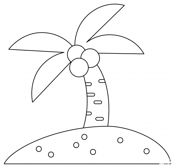 Coconut Tree coloring page image