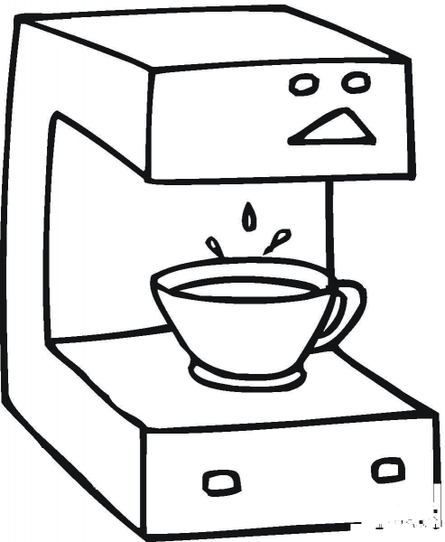 Coffee Machine coloring page image