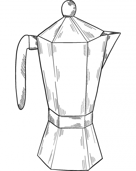 Coffee Pot coloring page image