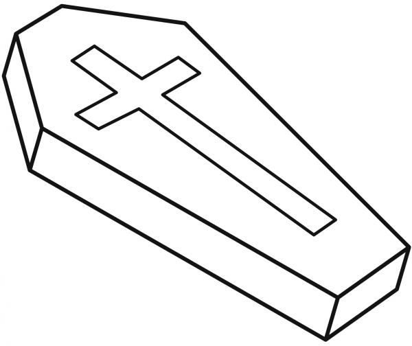 Coffin coloring page image