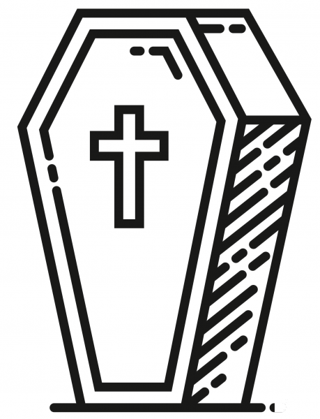 Coffin coloring page image