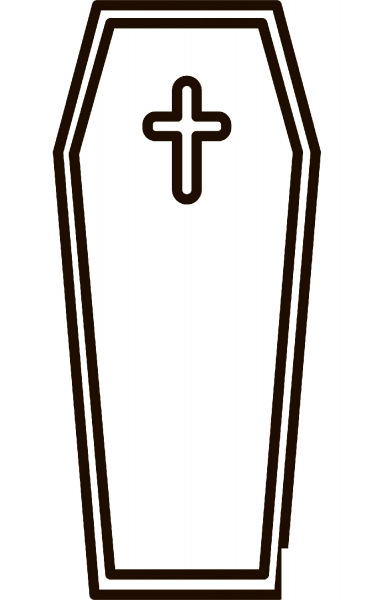 Coffin coloring page image