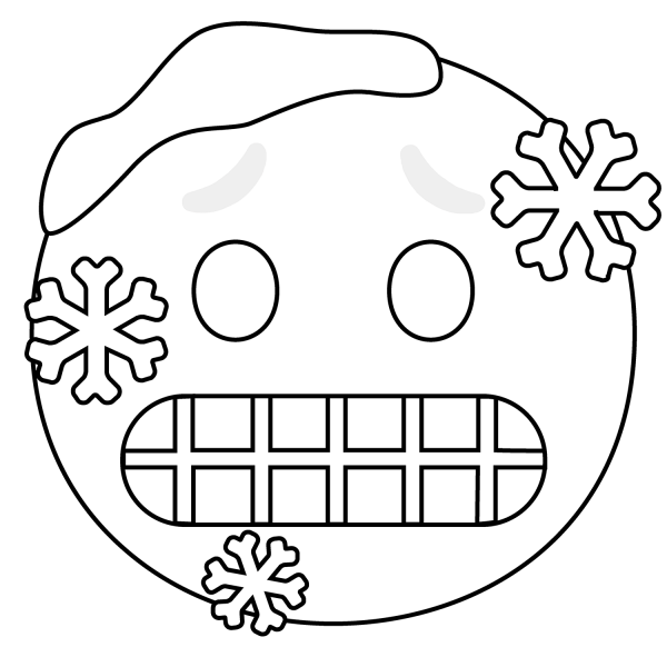 Cold Face Emoji coloring page image