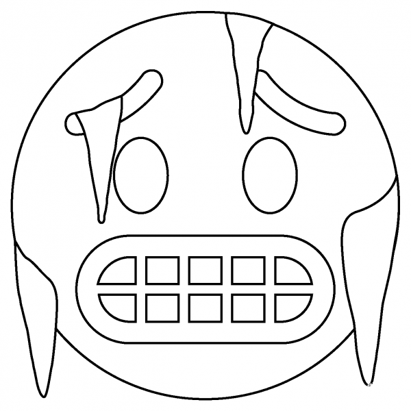 Cold Face Emoji coloring page image