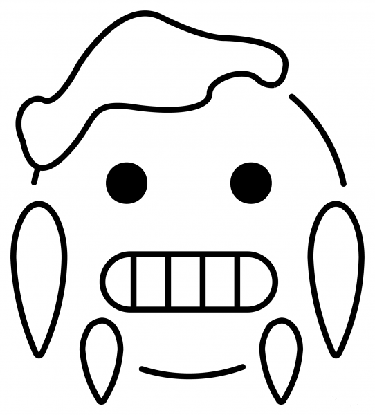 Cold Face Emoji coloring page image