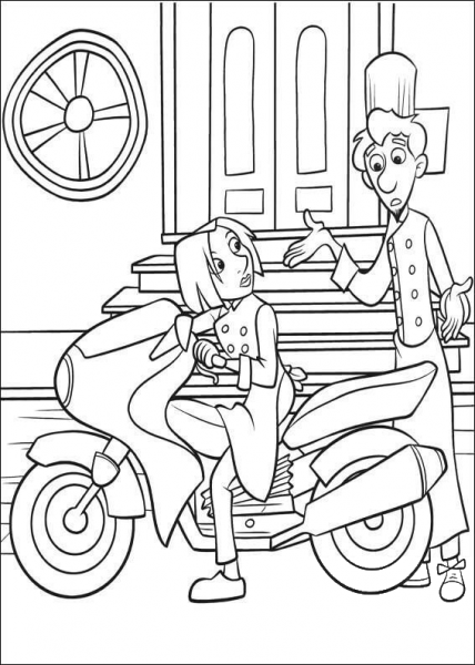 Colette With Linguini  coloring page image