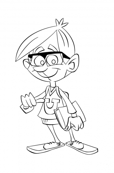 College Boy Caricature coloring page image