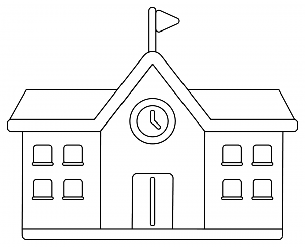 College Building coloring page image