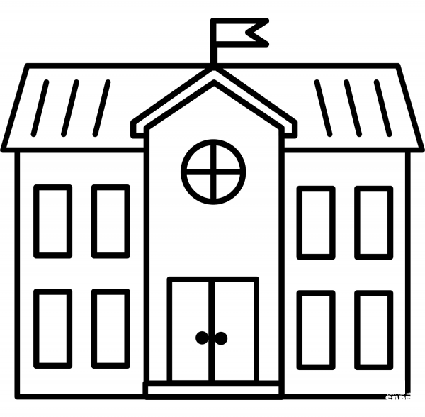 College Building coloring page image
