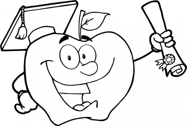 College Graduation coloring page image
