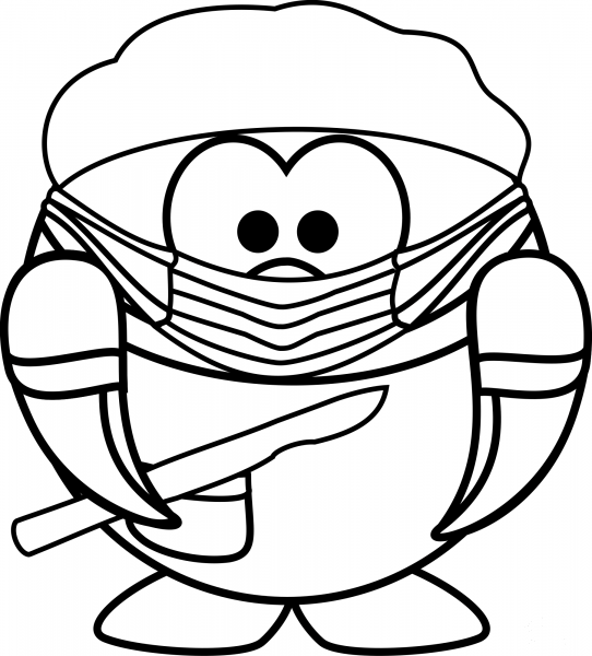 Coloring Page of Surgeon Penguin coloring page image