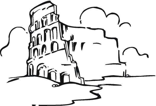 Colosseum In The Clouds  coloring page image
