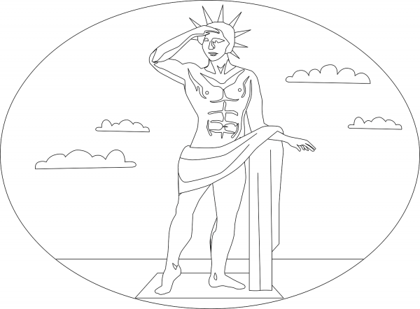 Colossus of Rhodes coloring page image
