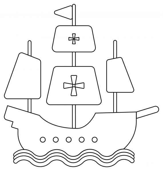 Columbus Ship coloring page image