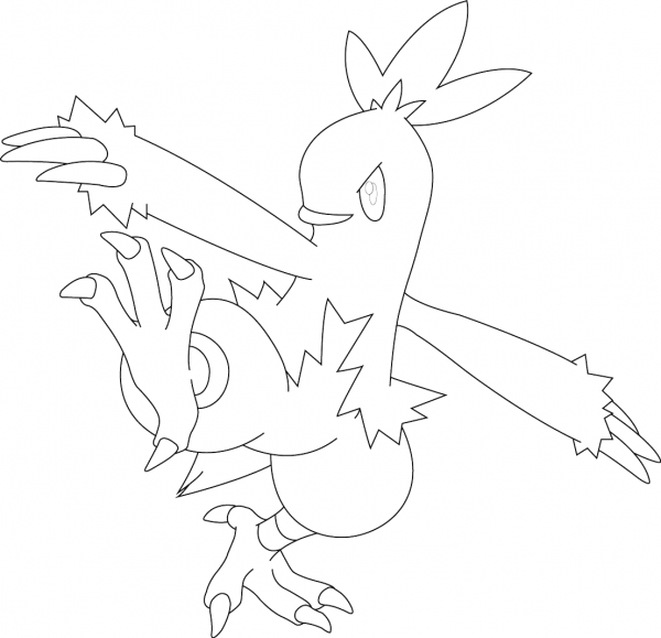 Combusken Pokemon coloring page image