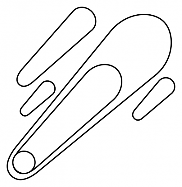 Comet Emoji coloring page image