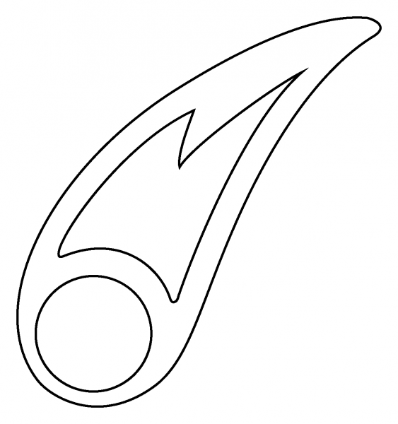Comet Emoji coloring page image