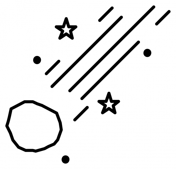 Comet Emoji coloring page image