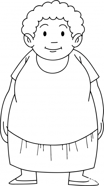 Comic Character Outline coloring page image