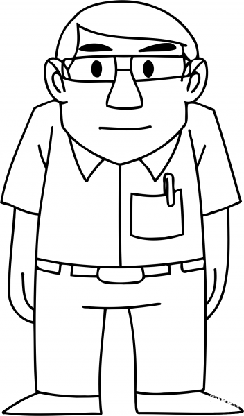 Comic Character Outline coloring page image