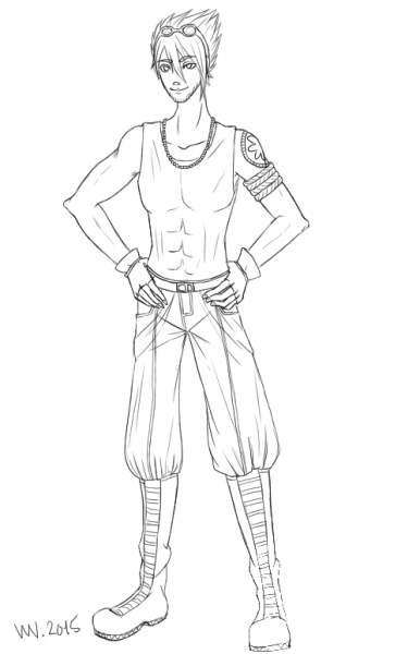 Commission Digimon OC coloring page image