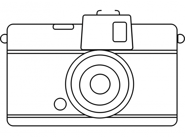 Compact Camera Line Art coloring page image