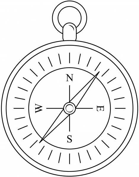 Compass coloring page image